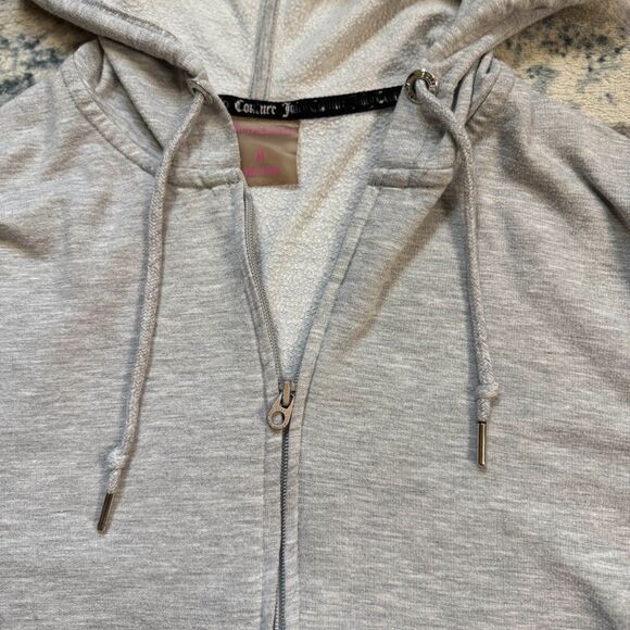 Y2K 2000s Juicy Couture Gray Sweatshirt Full Zip XL Vintage - Picture 3 of 10